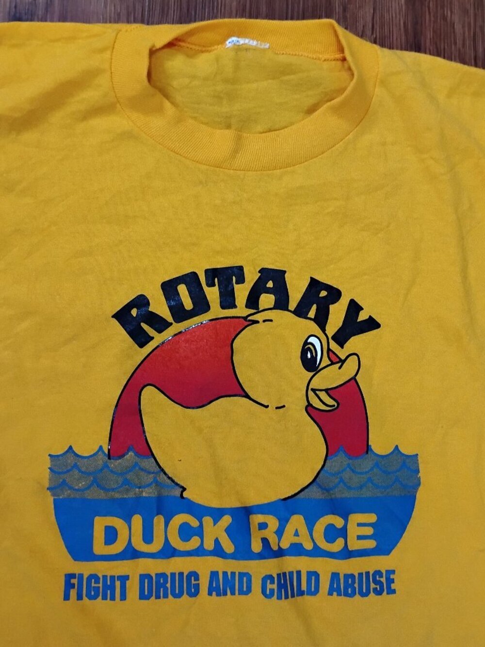 Vintage Rotary Duck Race Fight Drug And Child Abuse T-Shirt